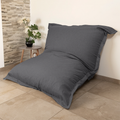 Pouf Gigante XXL 190x155 Grigio Chiné - Effetto Lino e Schiuma (Divano da Pavimento Design)