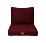 Coussins pour fauteuil effet lin déhoussable 60x60cm prune - Deco-arts.fr