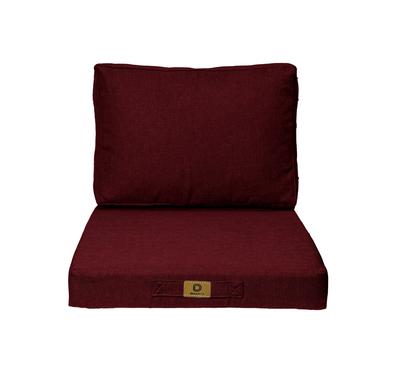 Coussins pour fauteuil effet lin déhoussable 60x60cm prune - Deco-arts.fr