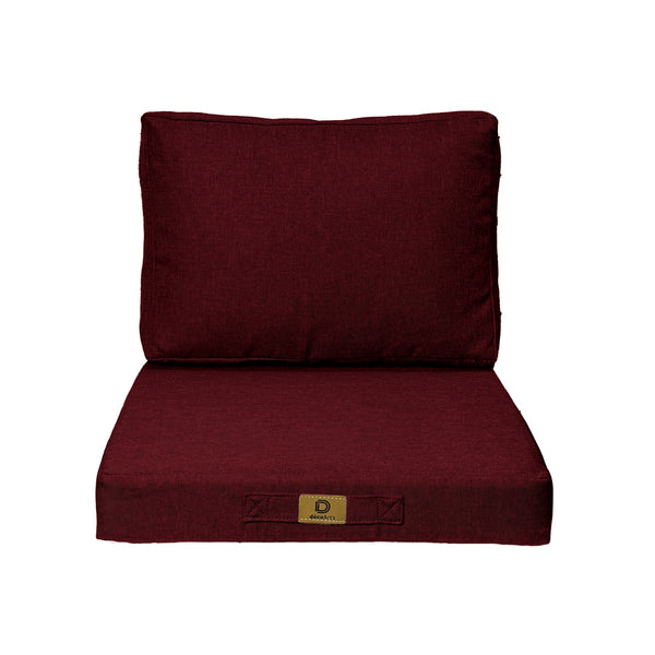 Coussins pour fauteuils et canapés Deco-arts.fr, ensemble de 50x50 cm prune avec effet lin, déhoussables, pour assise et dossier