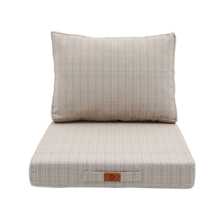 Coussins pour salon de jardin déhoussable 50x50cm Beige Chiné Noir - Deco-arts.fr