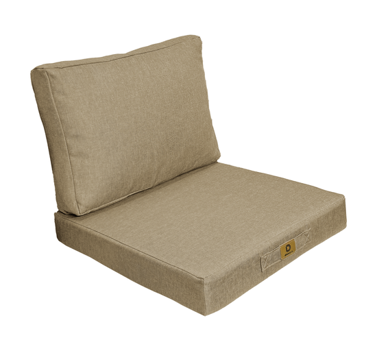 Coussins pour fauteuil effet lin déhoussable 60x60cm beige - Deco-arts.fr