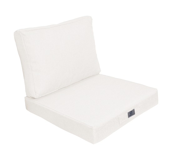 Coussins pour fauteuil effet lin déhoussable 50x50cm blanc cassé - Deco-arts.fr