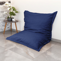 Pouf Cuscino Gigante XL 150x100 Blu Indaco - Effetto Lino e Schiuma (Salotto Chic)
