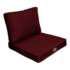 Set Cuscini Poltrona 50x50 Prugna - Effet Lin & Sfoderabile (Seduta + Schienale)