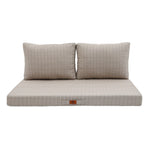 Ensemble Coussins Salon Jardin 100x50 Beige Chiné Noir - vue latérale