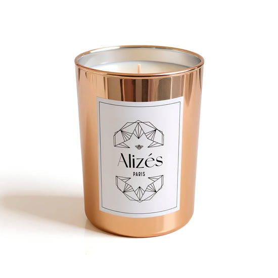 Bougie parfumée naturelle – Cire d’abeille 180g – Ambre & Rose - Deco-arts.fr