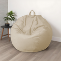 Pouf a Pera Gigante XXL 120x150 Crema - Velluto e Schiuma (Gran Lusso e Comfort)