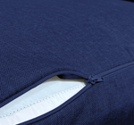 Ensemble de coussins pour fauteuils et canapés, bleu indigo, effet lin, déhoussables, pour assise et dossier.