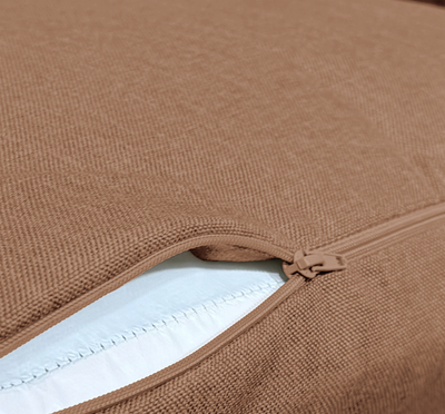 Coussins pour fauteuil effet lin déhoussable 60x60cm terracotta - Deco-arts.fr