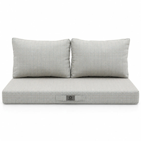Set Cuscini Salotto da Giardino 120x60 Beige Chiné Turquoise – vista frontale