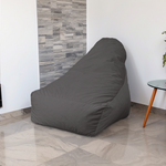 Pouf fauteuil XXL d'intérieur en tissu velours - 120x70x90 cm - Gris foncé - Deco-arts.fr