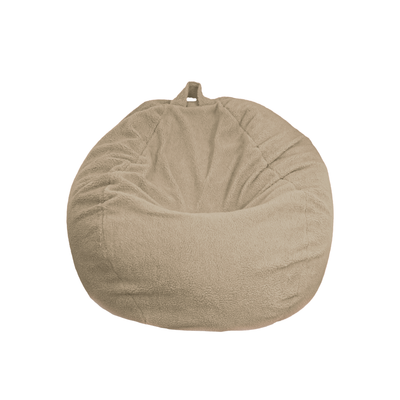 Pouf poire Géant XXL d'intérieur en tissu sherpa - 120x150 cm - Beige - Deco-arts.fr