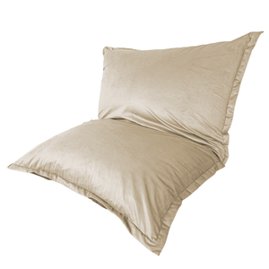 Pouf Gigante XXL 190x155 Crema - Velluto e Schiuma (Divano da Pavimento Prestige)