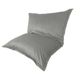 Pouf Gigante XXL 190x155 Grigio Chiaro - Velluto e Schiuma (Divano da Pavimento Prestige)