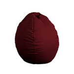 Pouf poire XL d'intérieur en tissu effet lin - 110x120 cm - Prune - Deco-arts.fr