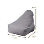 Pouf fauteuil XXL d'intérieur en tissu velours - 120x70x90 cm - Gris clair - Deco-arts.fr