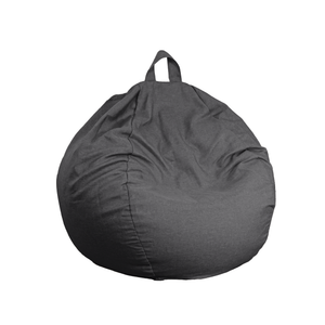 Pouf a Pera Gigante XXL 120x150 Grigio Chiné - Tissu Effetto Lino e Schiuma (Salotto Chic)