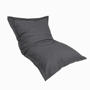 Pouf Cuscino Gigante XL 150x100 Grigio Chiné - Effetto Lino e Schiuma (Salotto Chic)