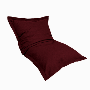 Pouf Cuscino Gigante XL 150x100 Prugna - Effetto Lino e Schiuma (Salotto Chic)