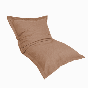 Pouf Cuscino Gigante XL 150x100 Terracotta - Effetto Lino e Schiuma (Salotto Chic)