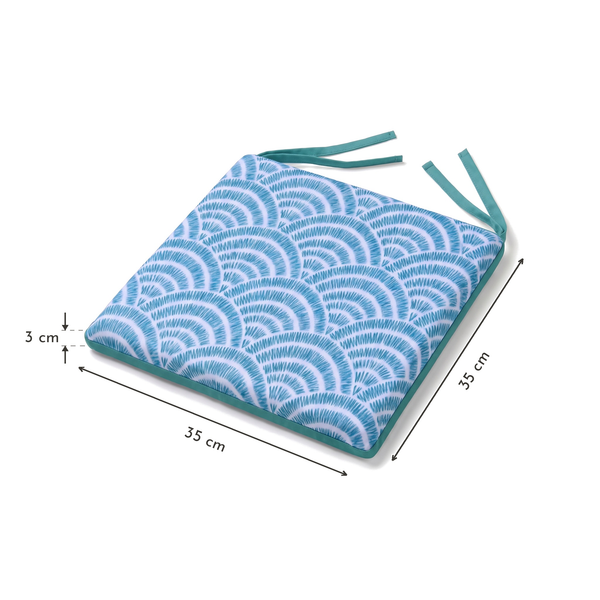 Cuscino per sedia 35x35 Motivo Ventagli Verdi – dimensioni 35 x 35 x 3 cm