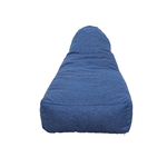 Pouf fauteuil XXL d'intérieur en tissu effet lin - 120x70x90 cm - Bleu indigo - Deco-arts.fr