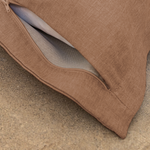 Pouf intérieur XL Housse effet lin terracotta 150x100cm - Deco-arts.fr