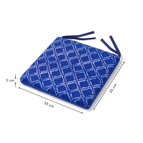 Cuscino per sedia 35x35 Motivo Nautico Blu – dimensioni 35 x 35 x 3 cm