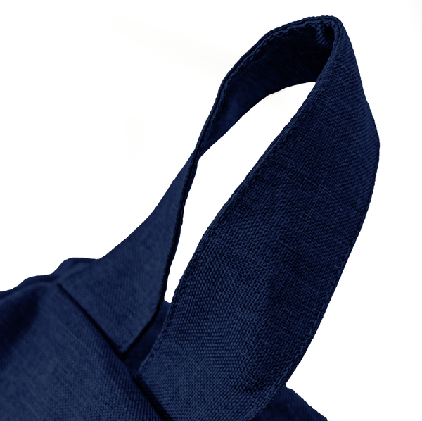 Pouf poire Géant XXL d'intérieur en tissu effet lin - 120x150 cm - Bleu indigo - Deco-arts.fr
