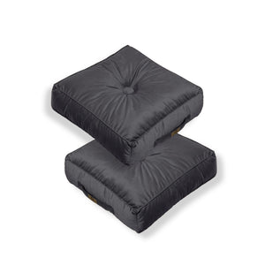 Set di 2 Pouf in Velluto XL 54x54 Grigio Scuro - Spesso 18cm (Gran Comfort)