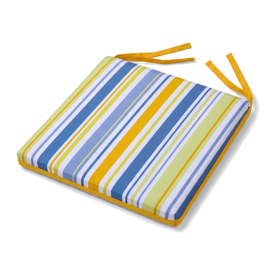 Cuscino per sedia quadrato 35x35 Motivo Righe Solari con lacci