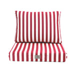 Ensemble de coussins de salon de jardin 50x50 cm rayures rouges, pour fauteuils et canapés, en tissu 270g, Deco-arts.fr