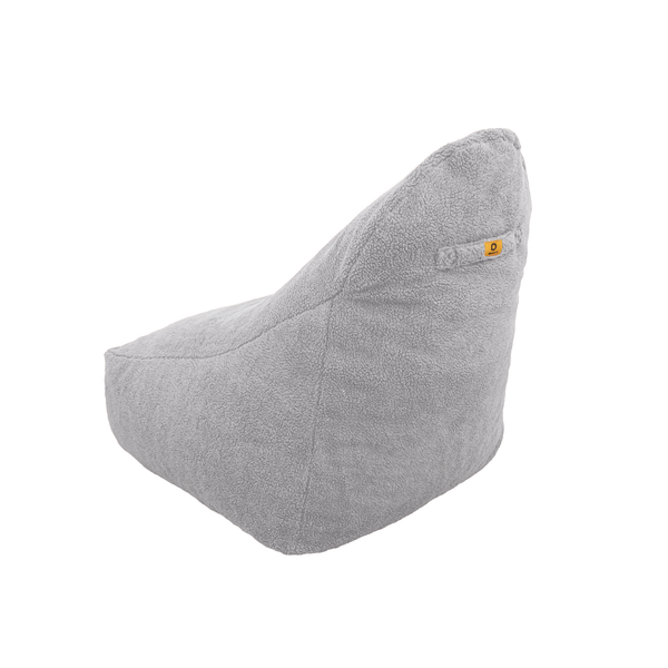 Pouf fauteuil XXL d'intérieur en tissu sherpa - 120x70x90 cm - Gris clair - Deco-arts.fr