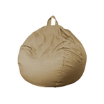 Pouf poire XL d'intérieur en tissu effet lin - 110x120 cm - Beige - Deco-arts.fr