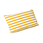 Matelas transat premium 190x60 cm rayé jaune pour bain de soleil, épais 10 cm avec têtière déhoussable, Deco-arts.fr