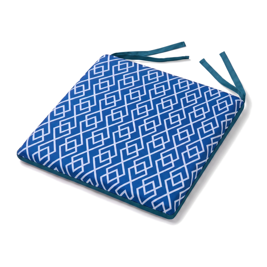 Cuscino per sedia quadrato 35x35 Motivo Geometrico Verde con lacci
