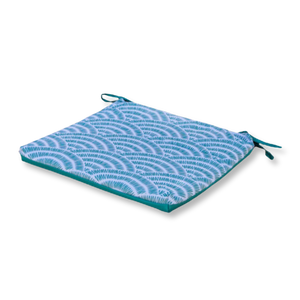 Set di 4 Cuscini per Sedia 35x35 Motif Éventails Verdes - Comfort & Déco (Avec Attaches)