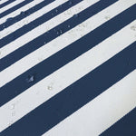 Ensemble Coussins Salon Jardin 100x50 Rayure Bleu Marine - autre angle