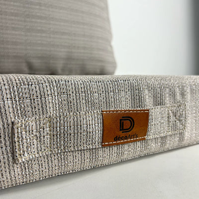 Ensemble Coussins Salon Jardin 50x50 Beige Chiné Noir - vue latérale