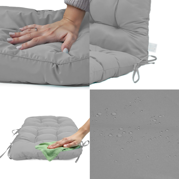 Coussin pour chaise avec dossier - Capitonné - 50x120x8cm - Gris galet - Deco-arts.fr