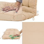 Coussin de dossier pour fauteuil ou canapé, beige, capitonné, 120x50 cm, épaisseur 8 cm, style confort.