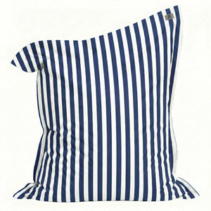 Fodera per Pouf Gigante XXL 180x140 Righe Blu Navy - Sfoderabile & Anti-UV (Interno / Esterno)
