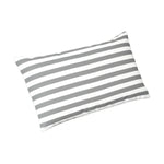 Matelas transat premium 190x60 cm avec rayures gris clair, épais 10 cm, têtière déhoussable pour bains de soleil.