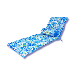 Materassino Sdraio 195x60 Motivo Arabesco + Cuscino Cilindrico - Anti-UV & Idrorepellente