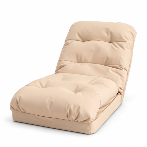 Poltrona da Pavimento Trasformabile Beige - 3 in 1 (Letto 210x60) & Schienale Regolabile