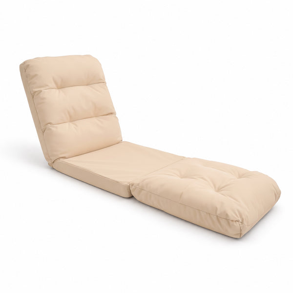 Poltrona da Pavimento Trasformabile Beige - 3 in 1 (Letto 210x60) & Schienale Regolabile