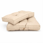 Set Cuscini Trapuntati 50x50 Beige - Spesso 15cm & Morbido (Seduta + Schienale)