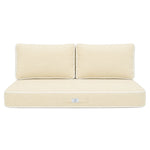Set Cuscini Premium 100x50 Giallo Beurre - 1 Seduta + 2 Schienali (Spesso 12cm & Passepoil)