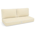 Set Cuscini Premium 100x50 Giallo Beurre - 1 Seduta + 2 Schienali (Spesso 12cm & Passepoil)